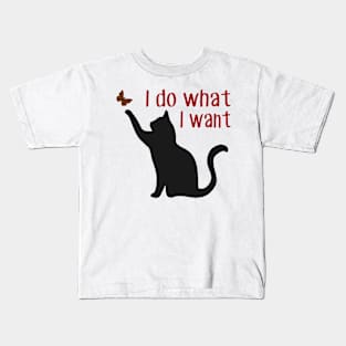 I do what I want cat Kids T-Shirt